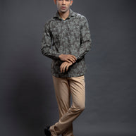 Olive Floral Printed Shirts