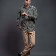Olive Floral Printed Shirts