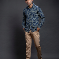 Olive Floral Printed Shirts