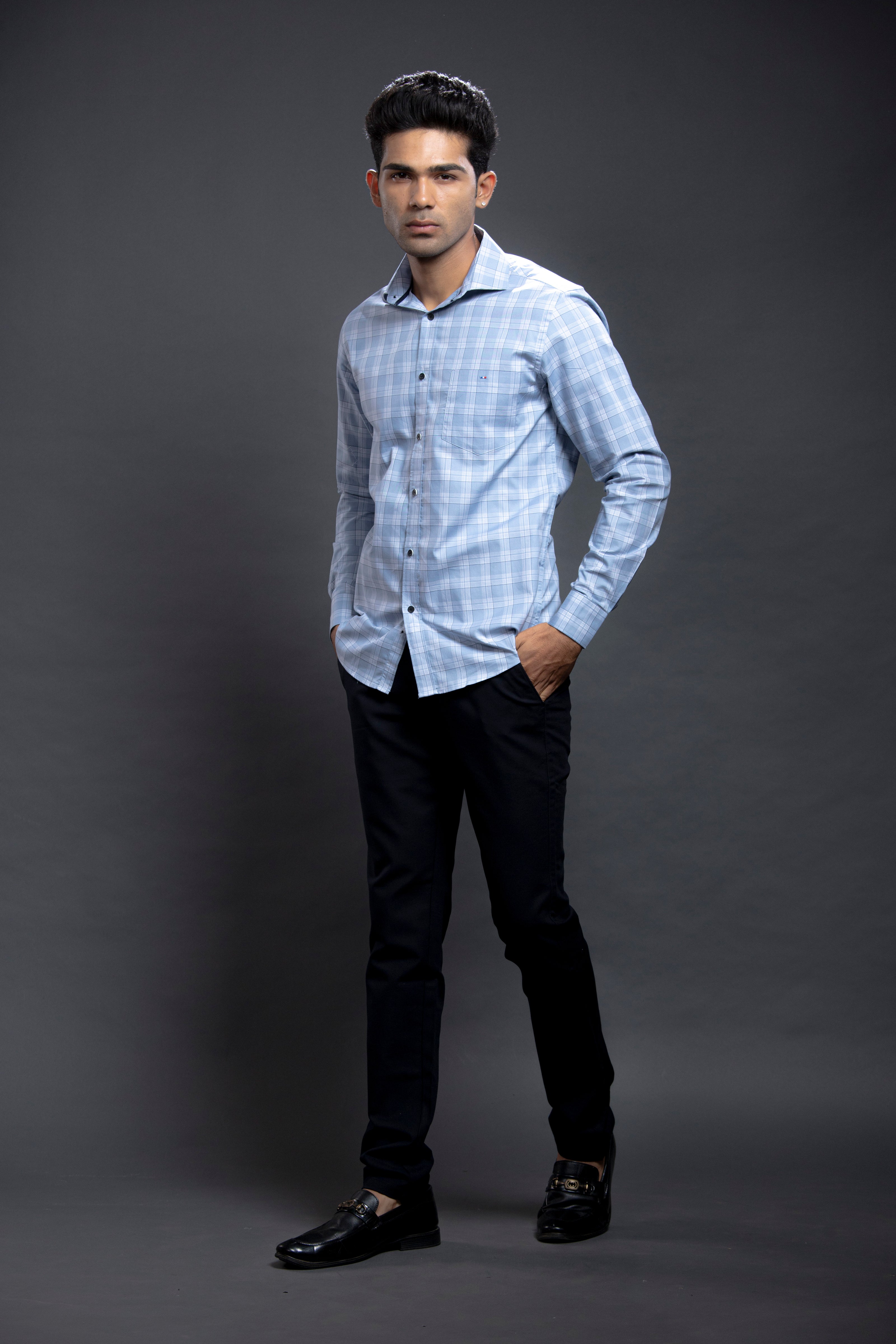 Blue Checkered Shirts