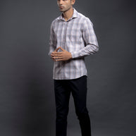 Peach Checkered Shirts