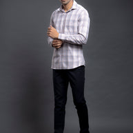 Peach Checkered Shirts