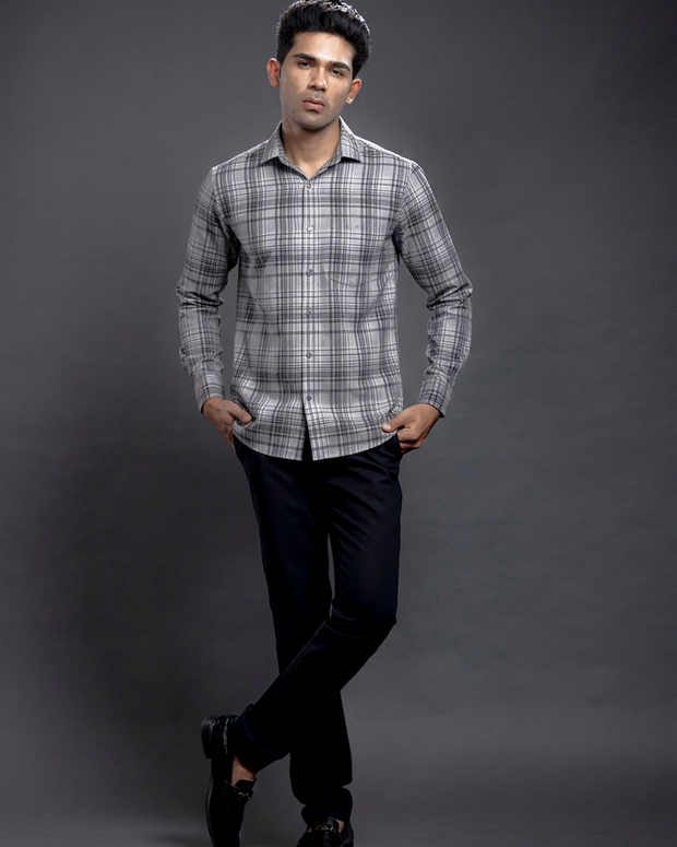 Peach Checkered Shirts