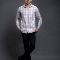 Peach Checkered Shirts