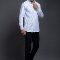 Navy Small Checkered Shirts