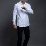 Navy Small Checkered Shirts
