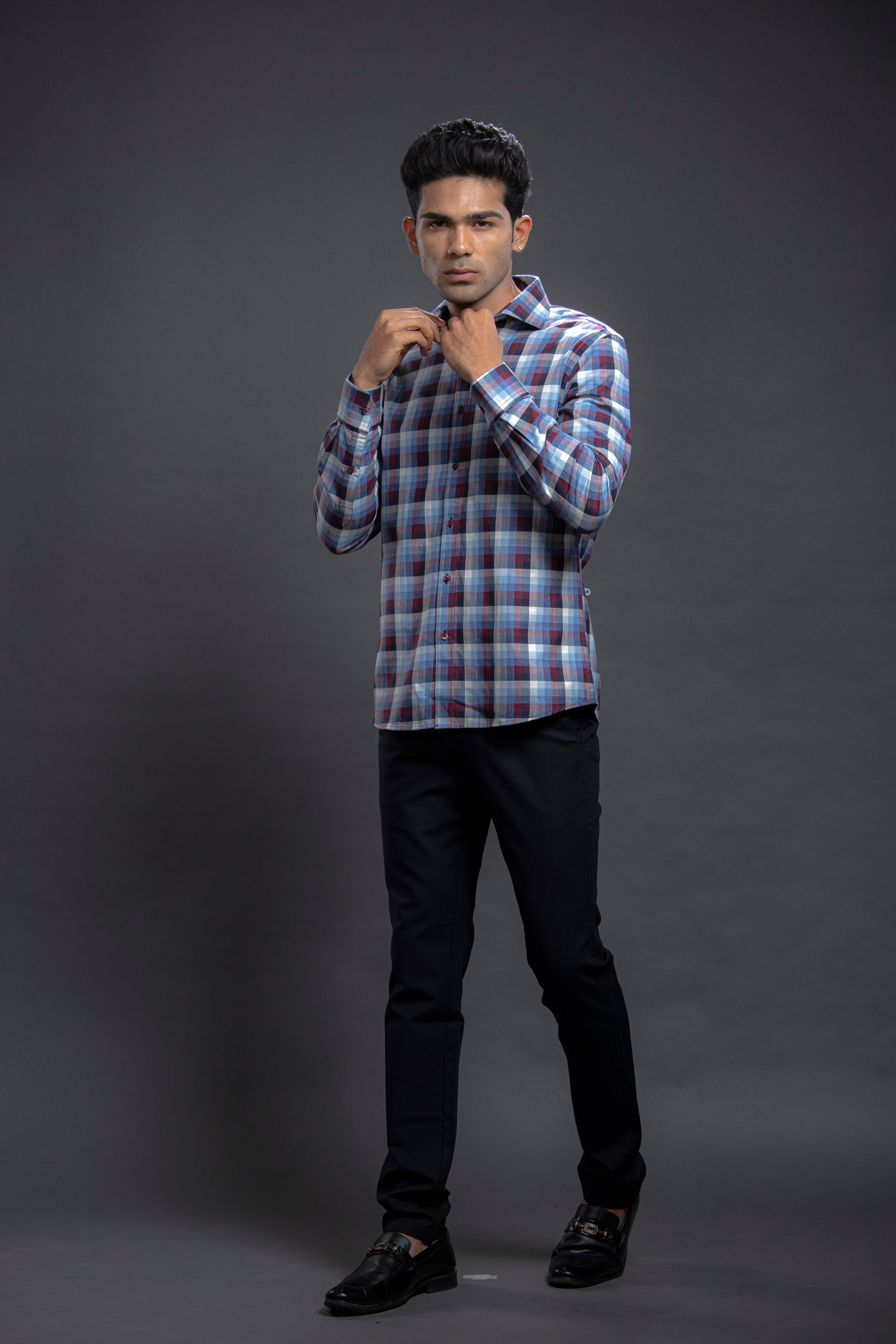 Blue Checkered Shirts