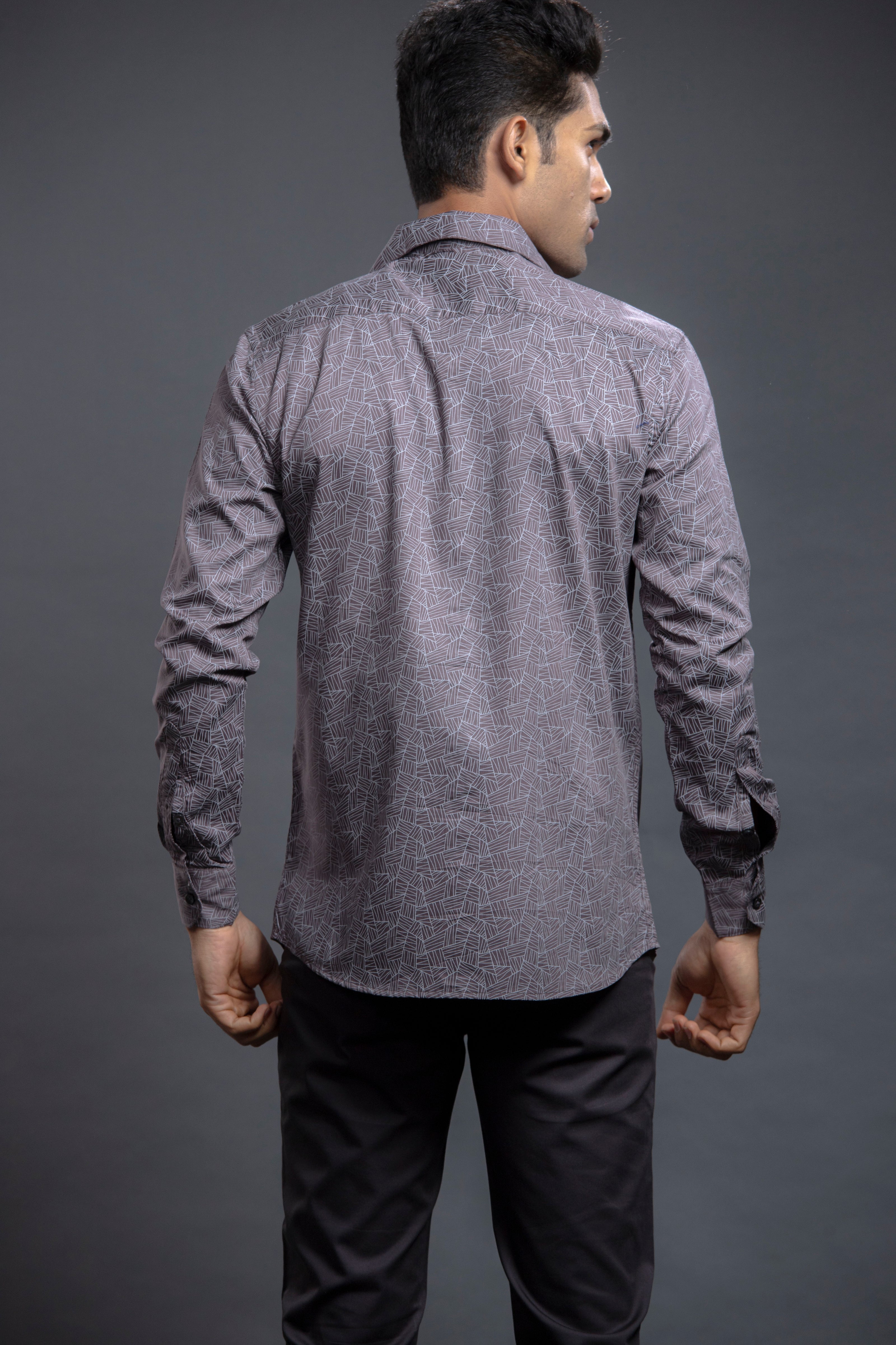 Grey Geometrical Printed Shirt
