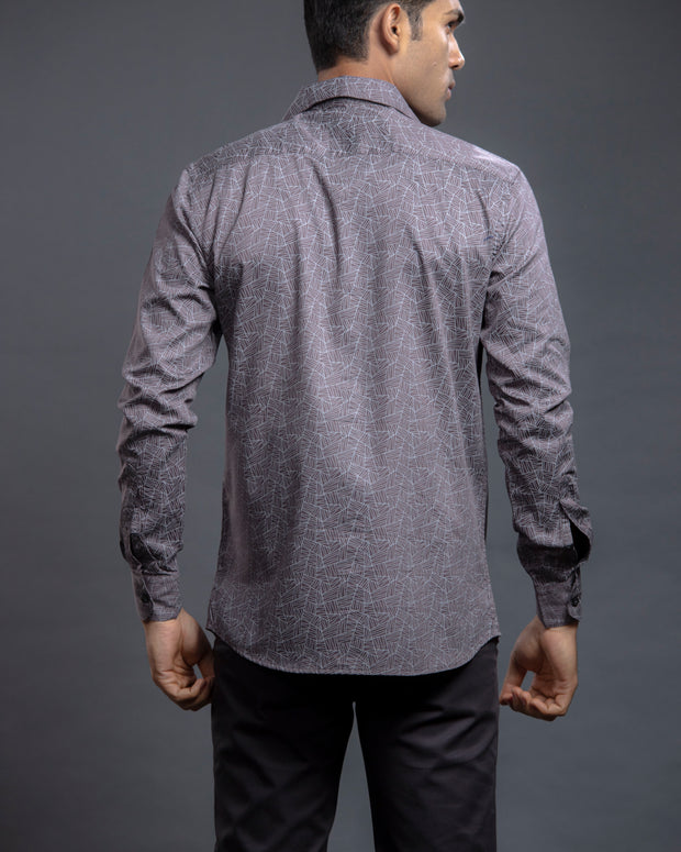 Grey Geometrical Printed Shirt