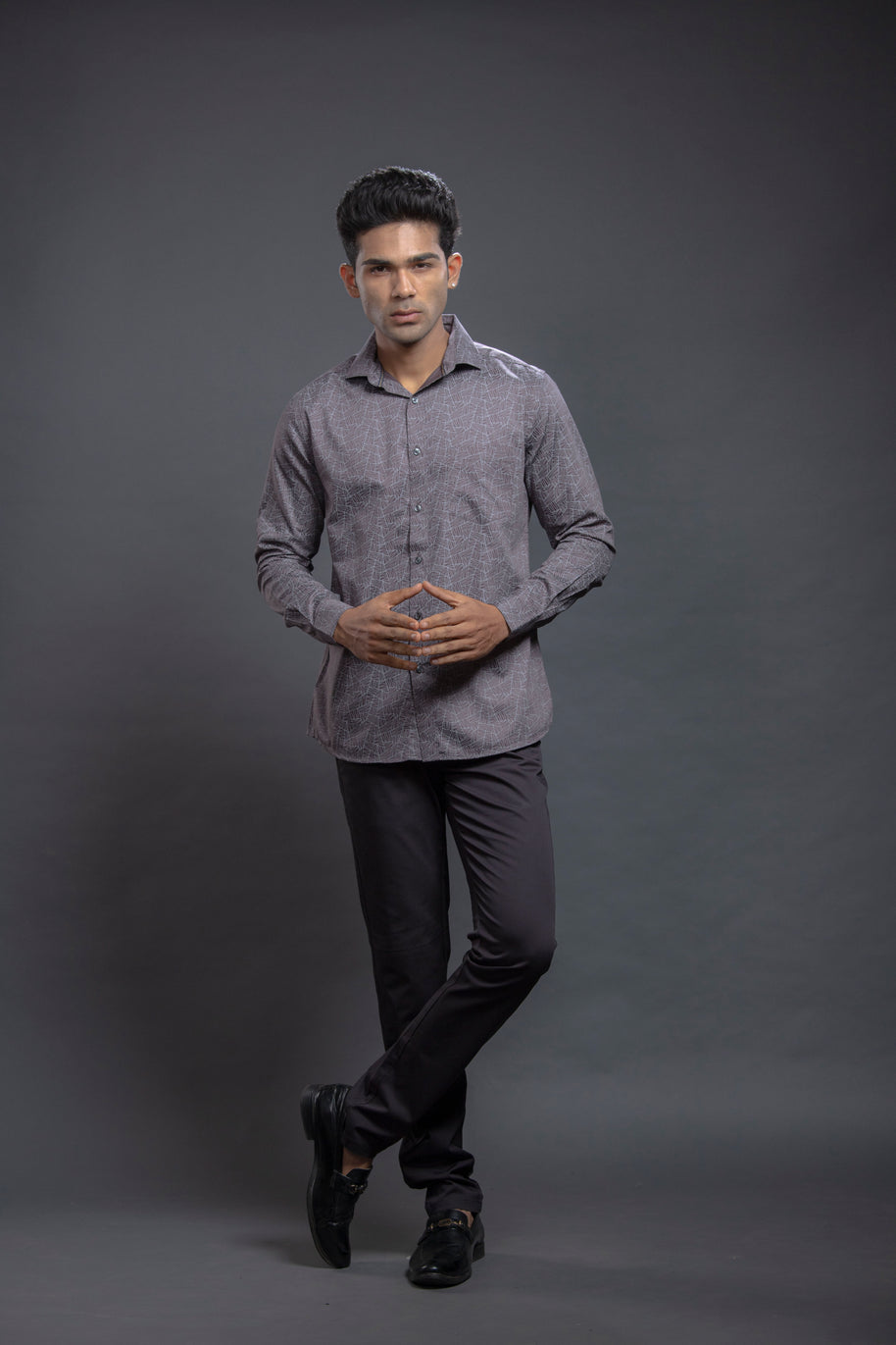 Grey Geometrical Printed Shirt