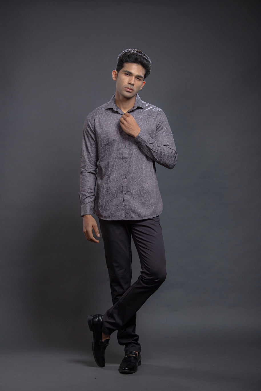 Grey Geometrical Printed Shirt