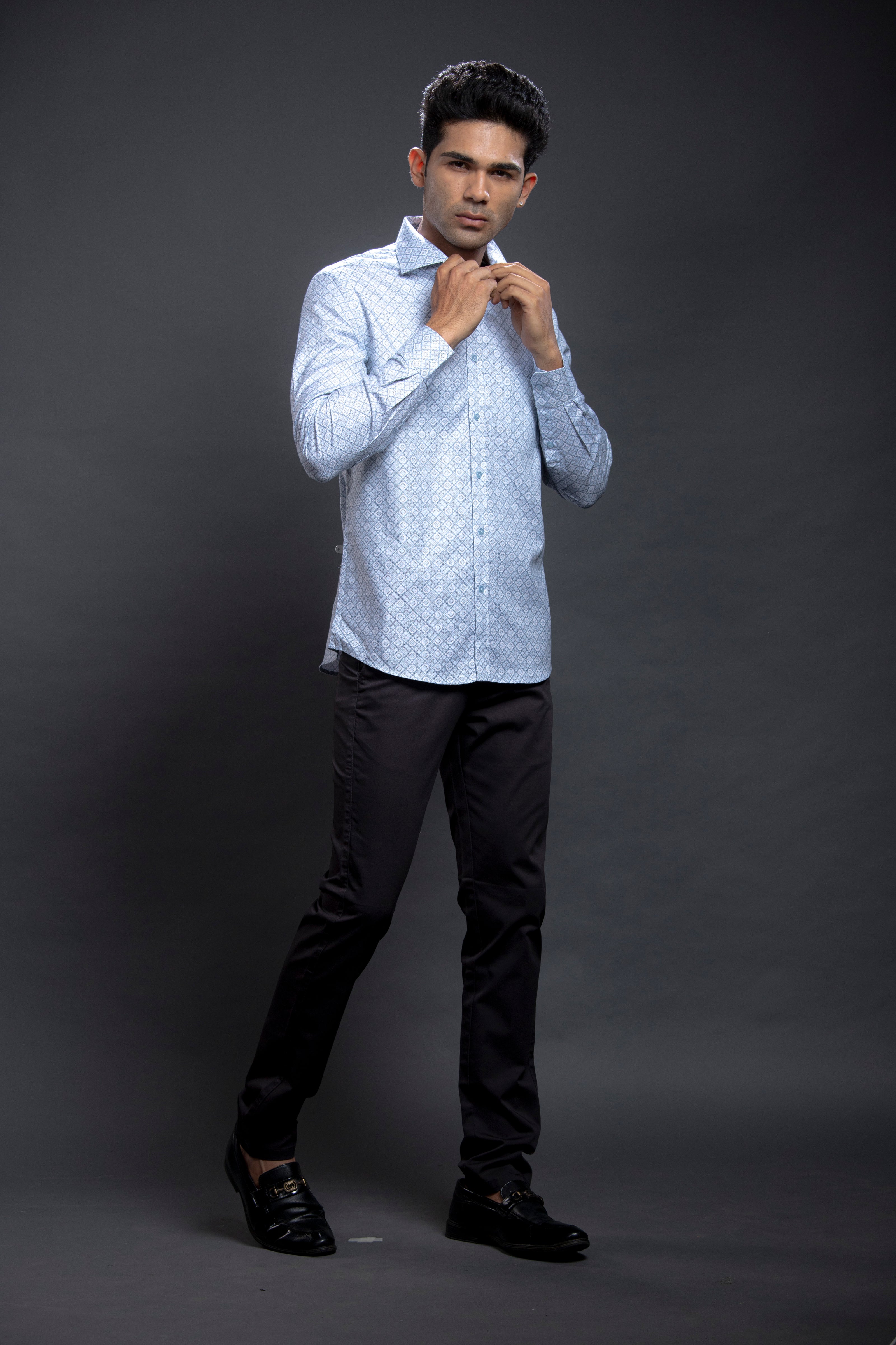 Blue Printed Shirt