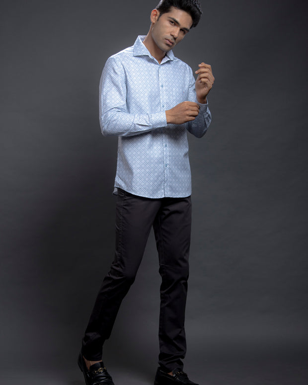 Blue Printed Shirt