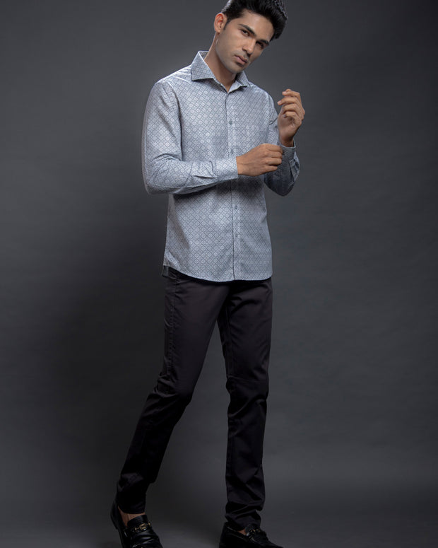 Blue Printed Shirt