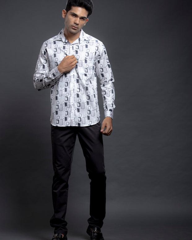 Grey Printed Shirts