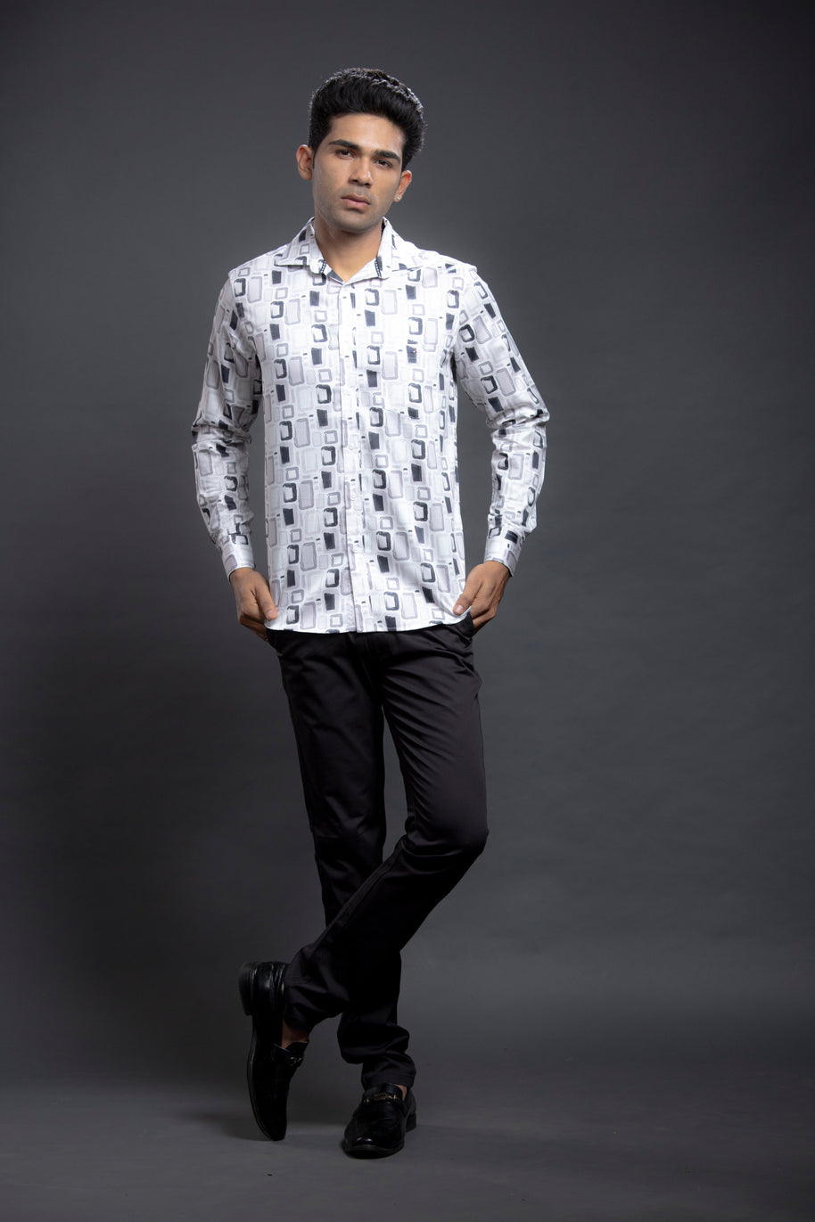 Grey Printed Shirts