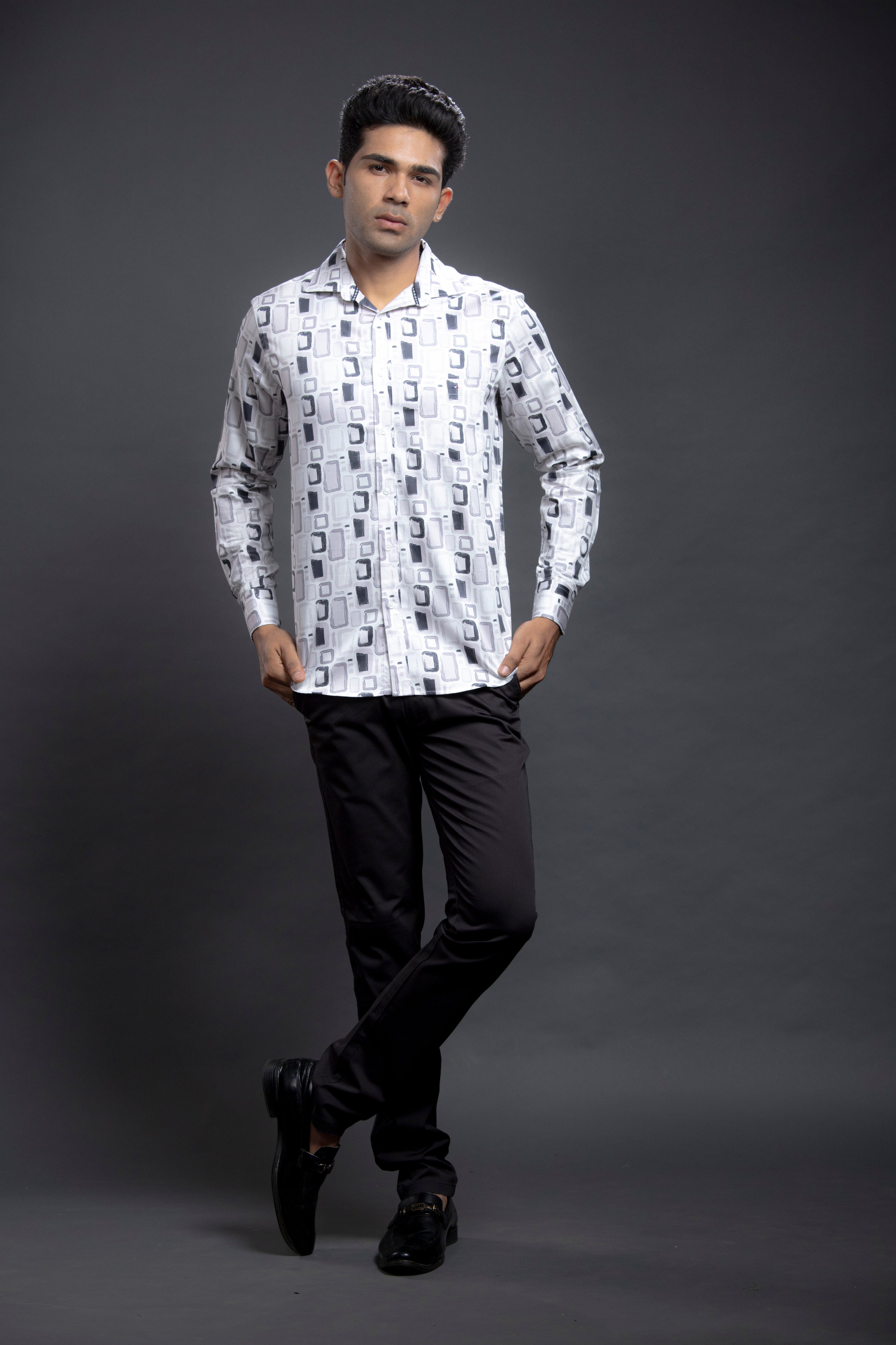 Grey Printed Shirts