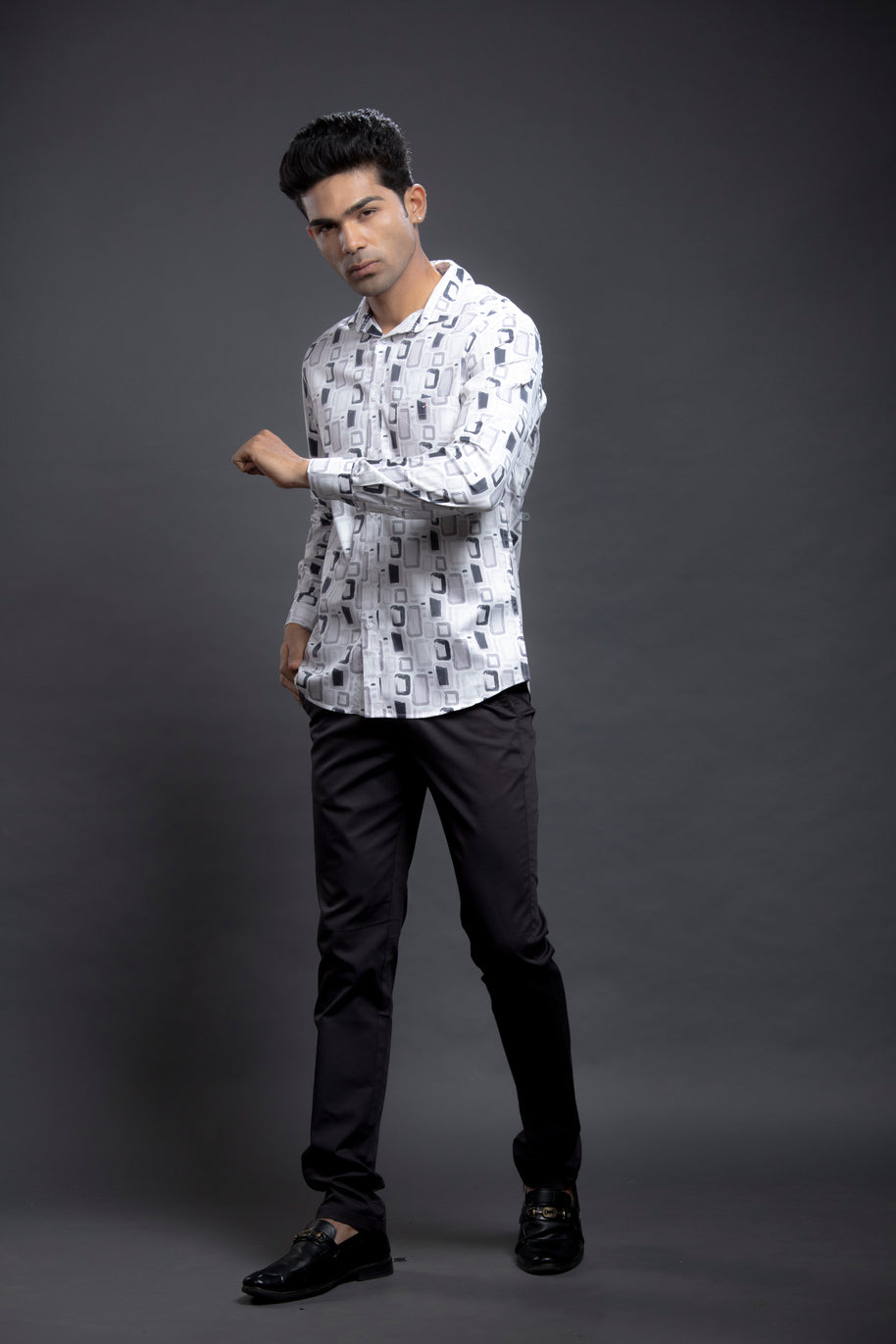 Grey Printed Shirts