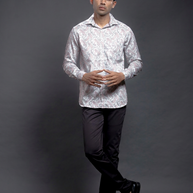 Blue Floral Printed Shirt