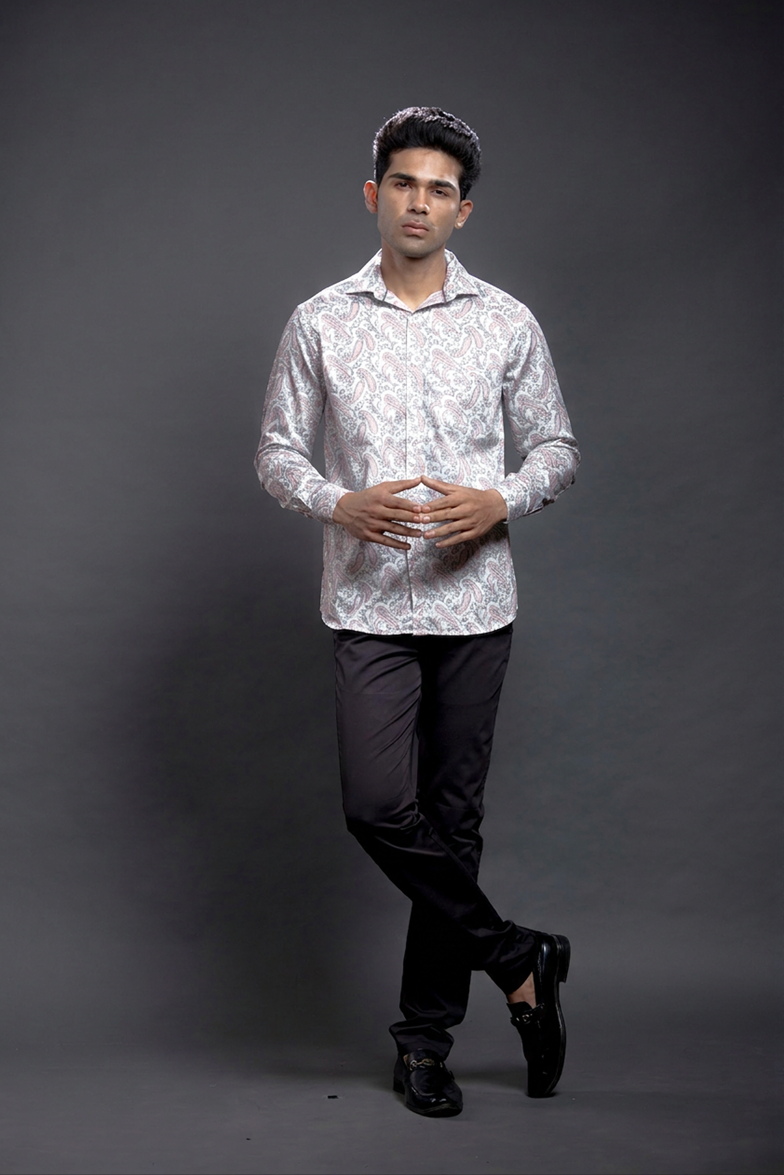 Blue Floral Printed Shirt
