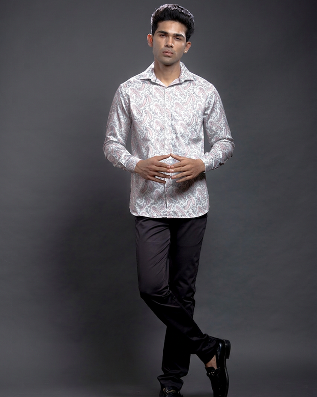 Blue Floral Printed Shirt