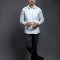 Blue Floral Printed Shirt