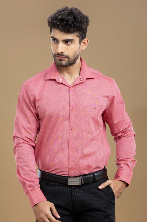 Salmon Pink Classic Solid Shirt
