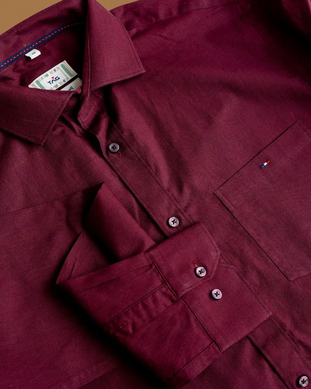 Maroon Classic Solid Shirt