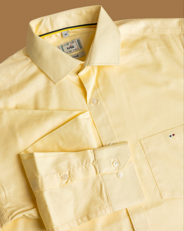 Lemon Yellow Classic Solid Shirt