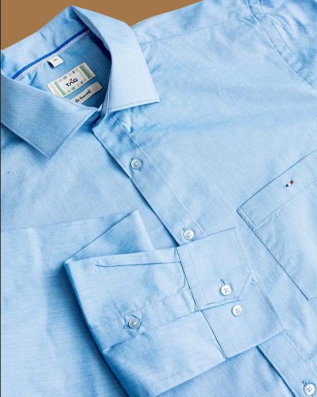 Pastel Blue Classic Solid Shirt