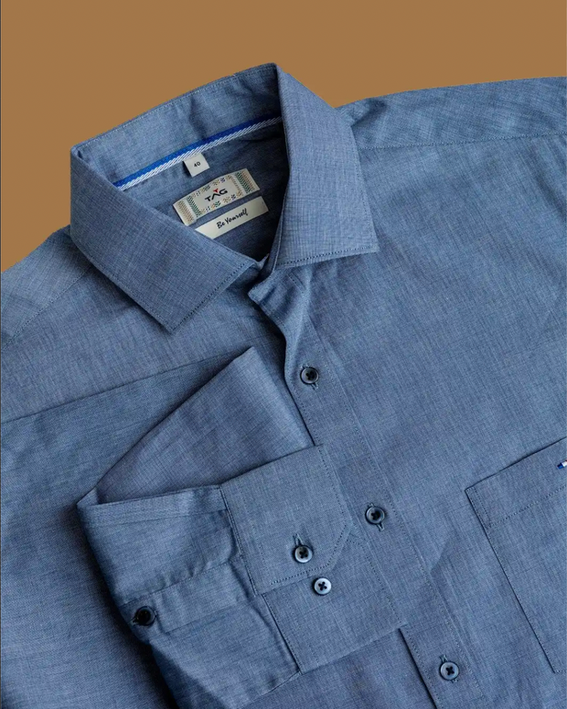 Denim Blue Classic Solid Shirt