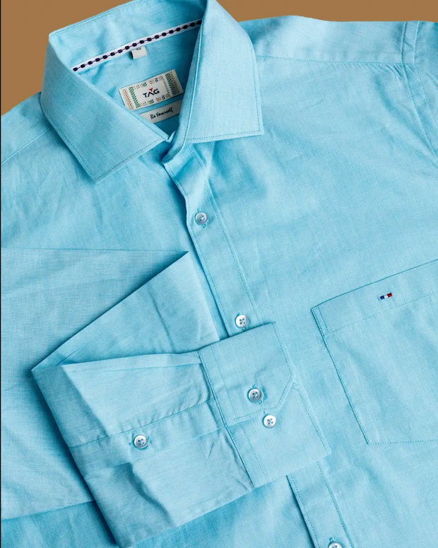 Aqua Blue Classic Solid Shirt