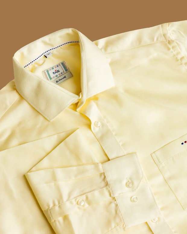 Pastel Yellow Classic Solid Shirt