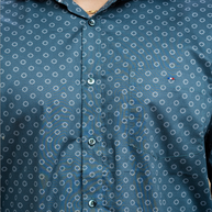 Sea Green Dots Printed Shirt
