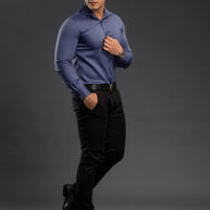Light Blue Solid Two Tone Oxford Plain Shirt