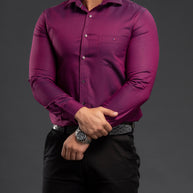 Pink Solid Two Tone Oxford Plain Shirt