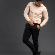 Fawn Solid Chambray Plain Shirt