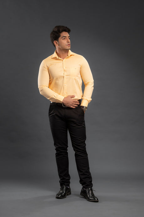 Yellow Classic Chambray Plain Shirt